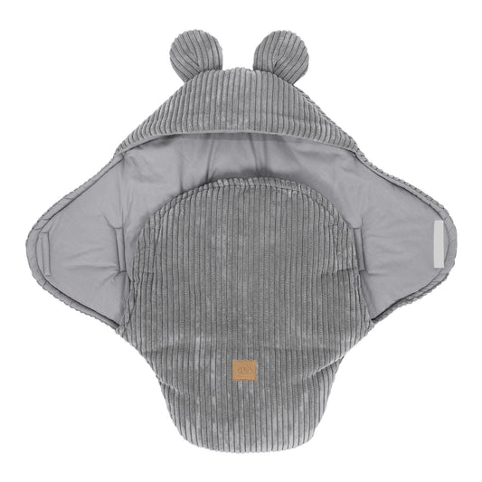 Baby Swaddle with Bear Ears – Grey