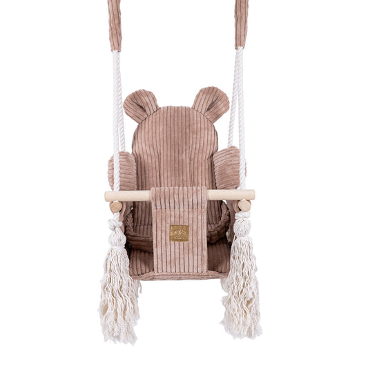 Indoor Baby Swing, Teddy - Pink Powder