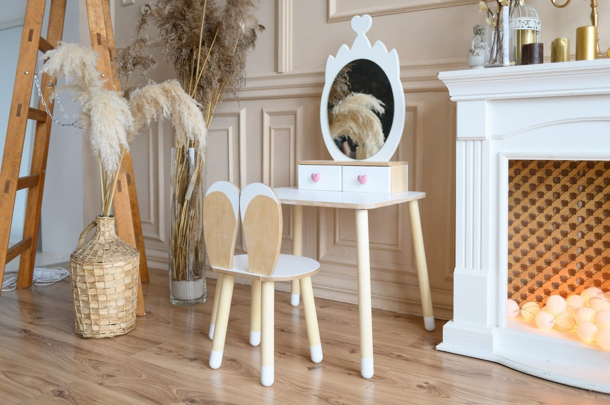 Princess Beauty Table and Chair with Mirror - Crown