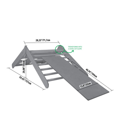 2-in-1 Montessori Climbing Triangle With Ramp
