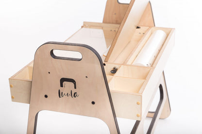 Adjustable Children Montessori Table and Chair Set Julle - Cannon Pink