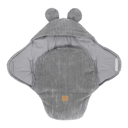 Baby Swaddle with Bear Ears – Grey