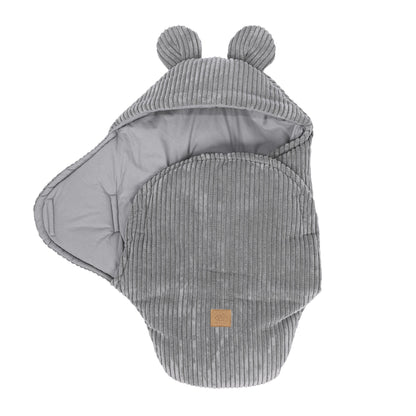 Baby Swaddle with Bear Ears – Grey
