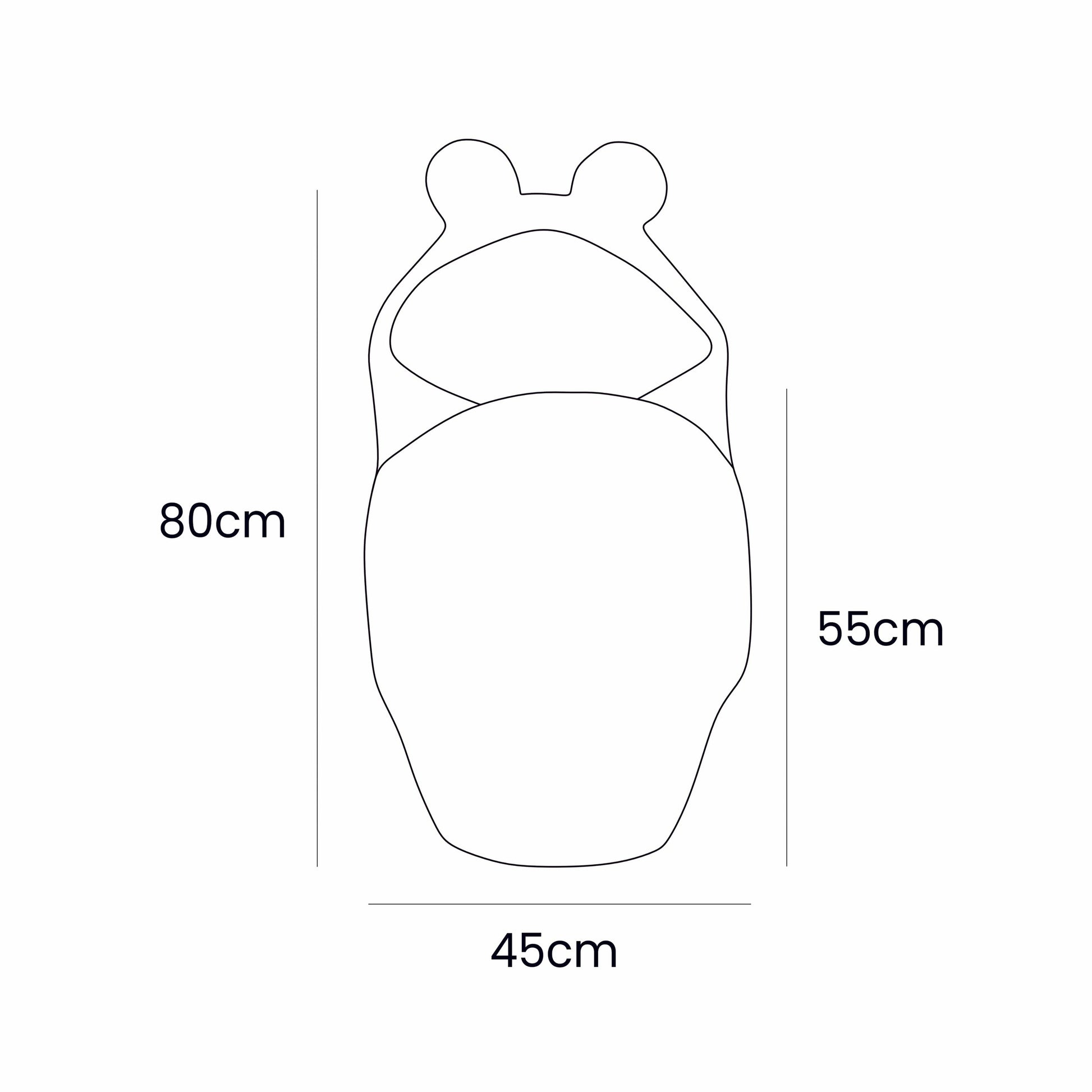 Baby Swaddle with Bear Ears – Grey