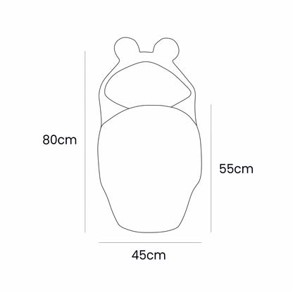 Baby Swaddle with Bear Ears – Grey