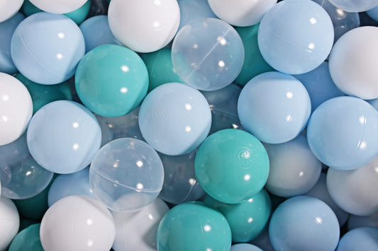 Ball Pit Balls 200pcs - Blue/Turquoise/Transparent/White