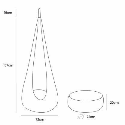 Cocoon Swing for Kids - Churros Moon Dust Grey