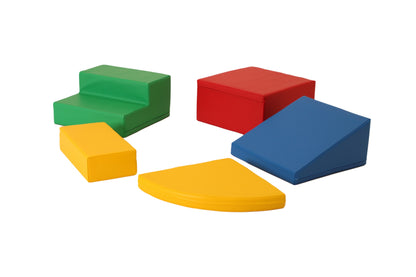 Soft Play 5 Foam Block Set - Multi Color Corner Climber