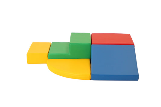 Soft Play 5 Foam Block Set - Multi Color Corner Climber