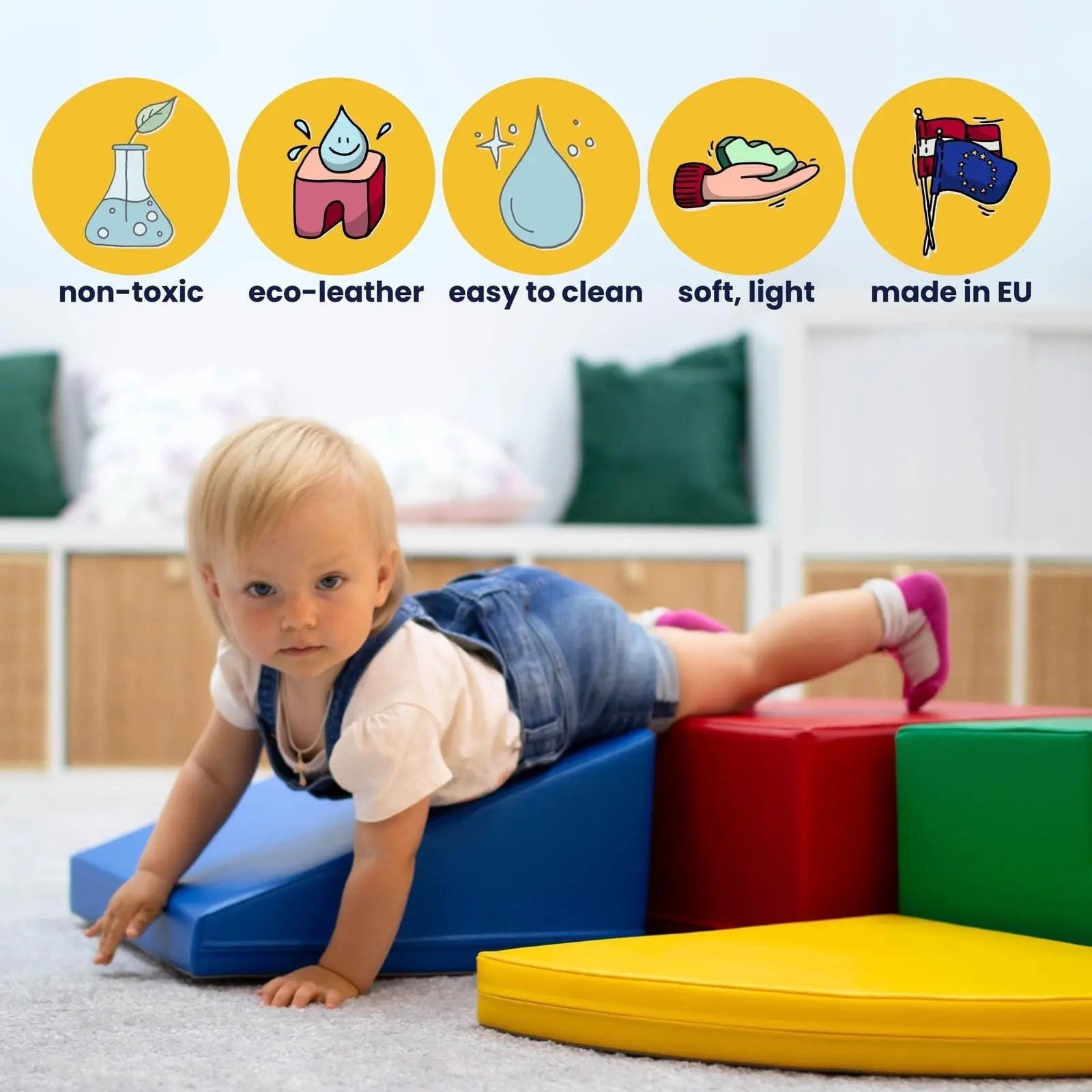 Soft Play 6 Foam Block Set - Beige Explorer