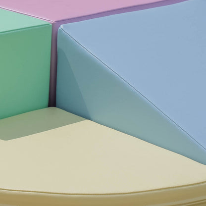 Soft Play 5 Foam Block Set - Light Pastel Corner Climber
