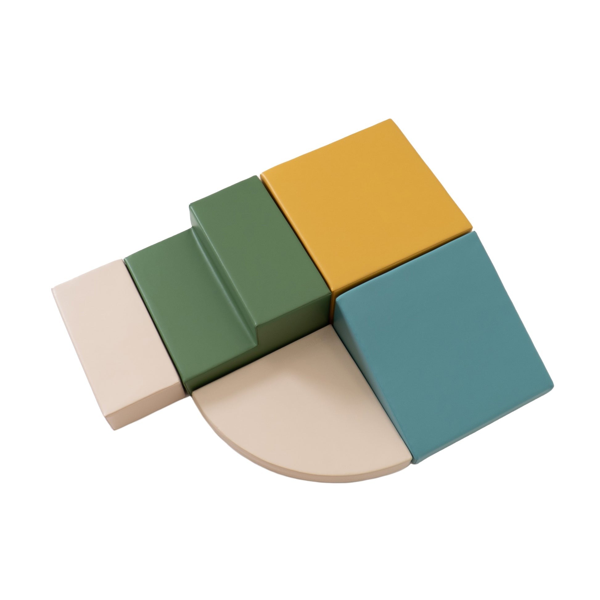 Soft Play 5 Foam Block Set - Pastel Turquoise Corner Climber