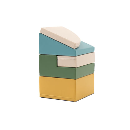 Soft Play 5 Foam Block Set - Pastel Turquoise Corner Climber