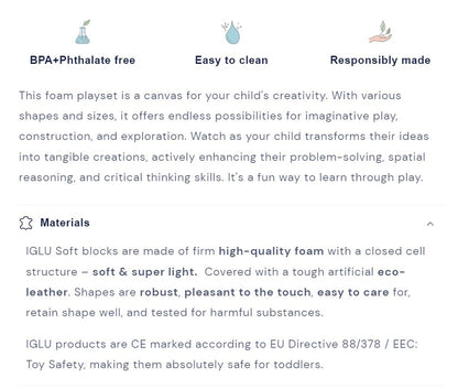 Soft Play 10 Foam Block Set - Light Pastel Creativity