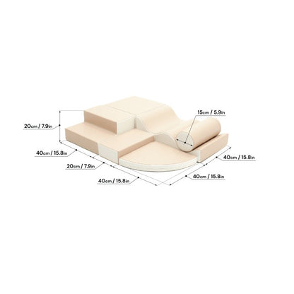Soft Play 6 Foam Block Set - Beige Explorer