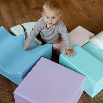 Soft Play 6 Foam Block Set - Light Pastel Explorer