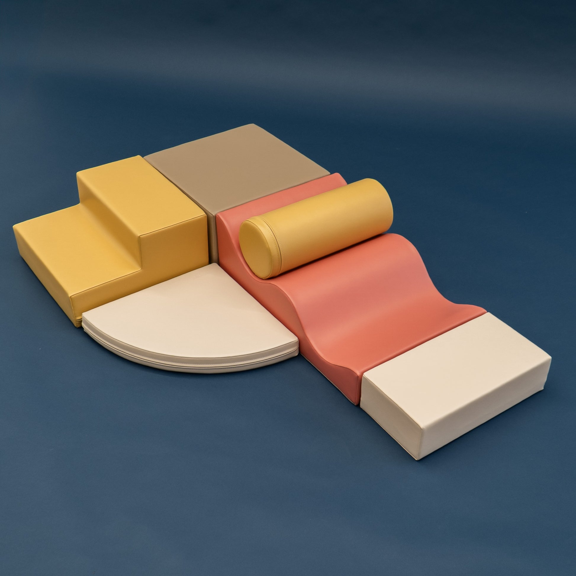 Soft Play 6 Foam Block Set - Pastel Pink Explorer