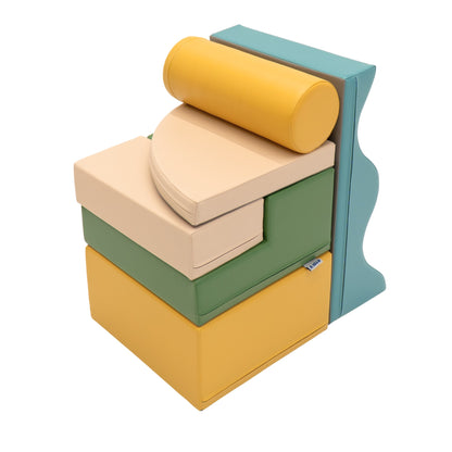 Soft Play 6 Foam Block Set - Pastel Turquoise Explorer