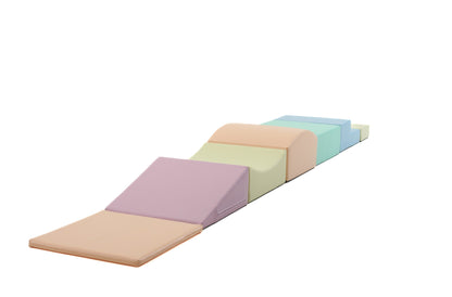 Soft Play 7 Foam Block Set - Light Pastel Little Crawler