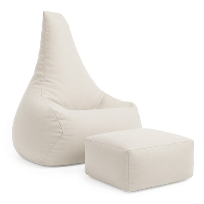 Tearo: Bean Bag + Footrest for Little Loungers - Beige