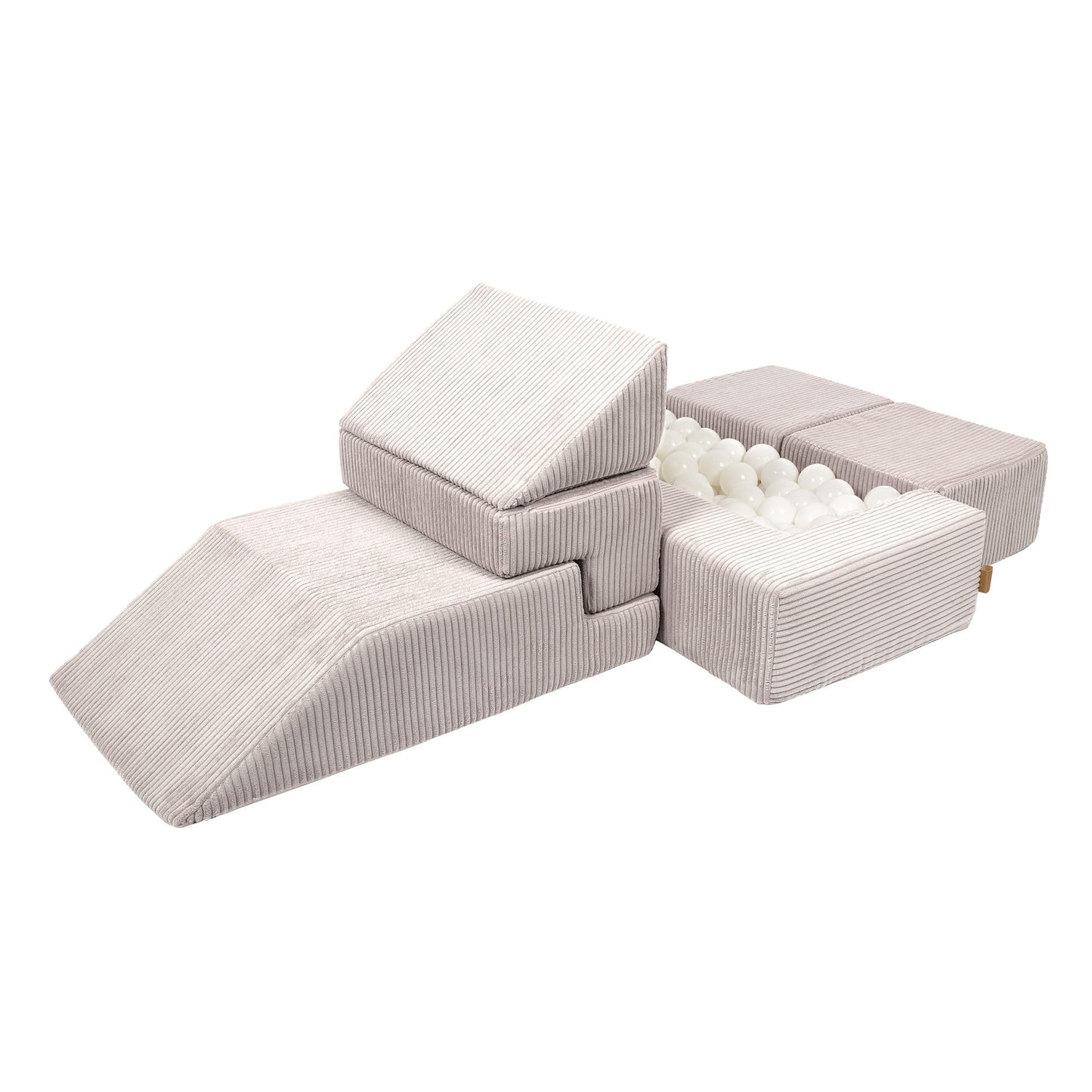 MeowBaby® Soft Velvet Bricks Sofa - Ecru