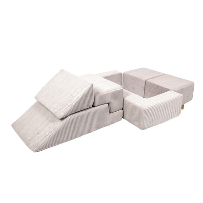 MeowBaby® Soft Velvet Bricks Sofa - Ecru
