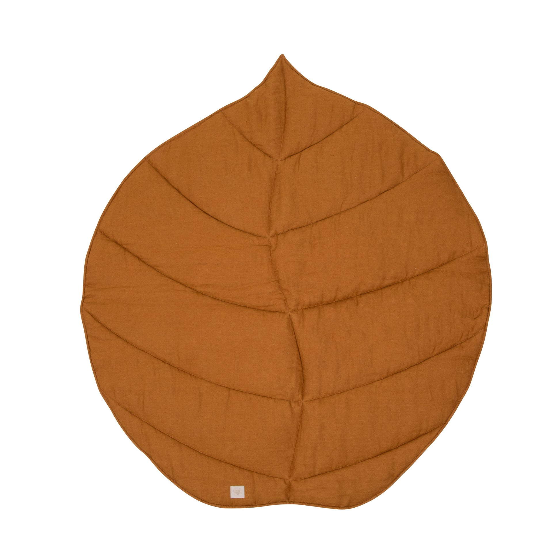 Organic Cotton and Linen Leaf Playmat - Caramel