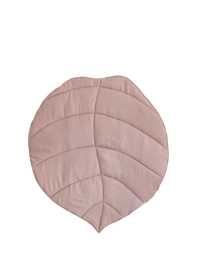 Organic Cotton and Linen Leaf Playmat - Powder Pink