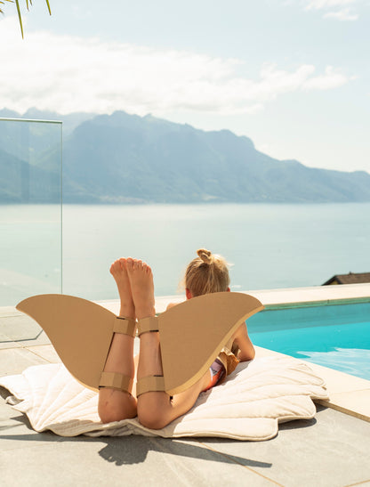 Organic Cotton and Velvet Shell Playmat - Beige