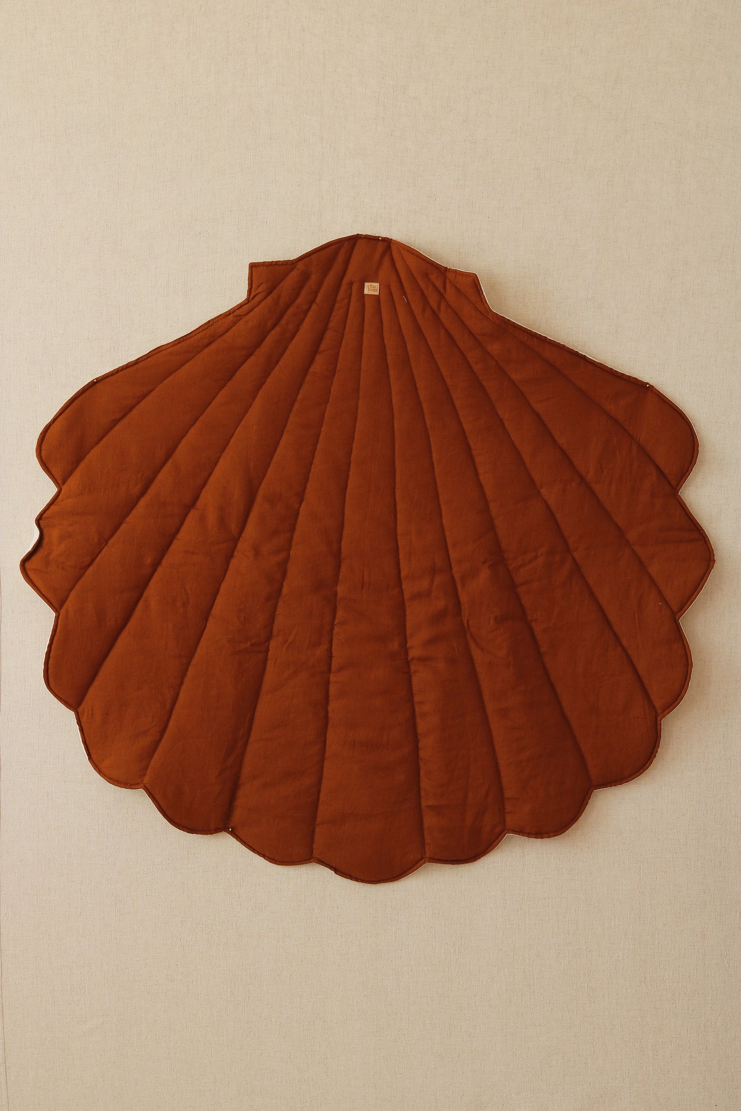 Organic Cotton and Linen Shell Playmat - Caramel