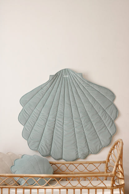 Organic Cotton and Velvet Shell Playmat - Mint