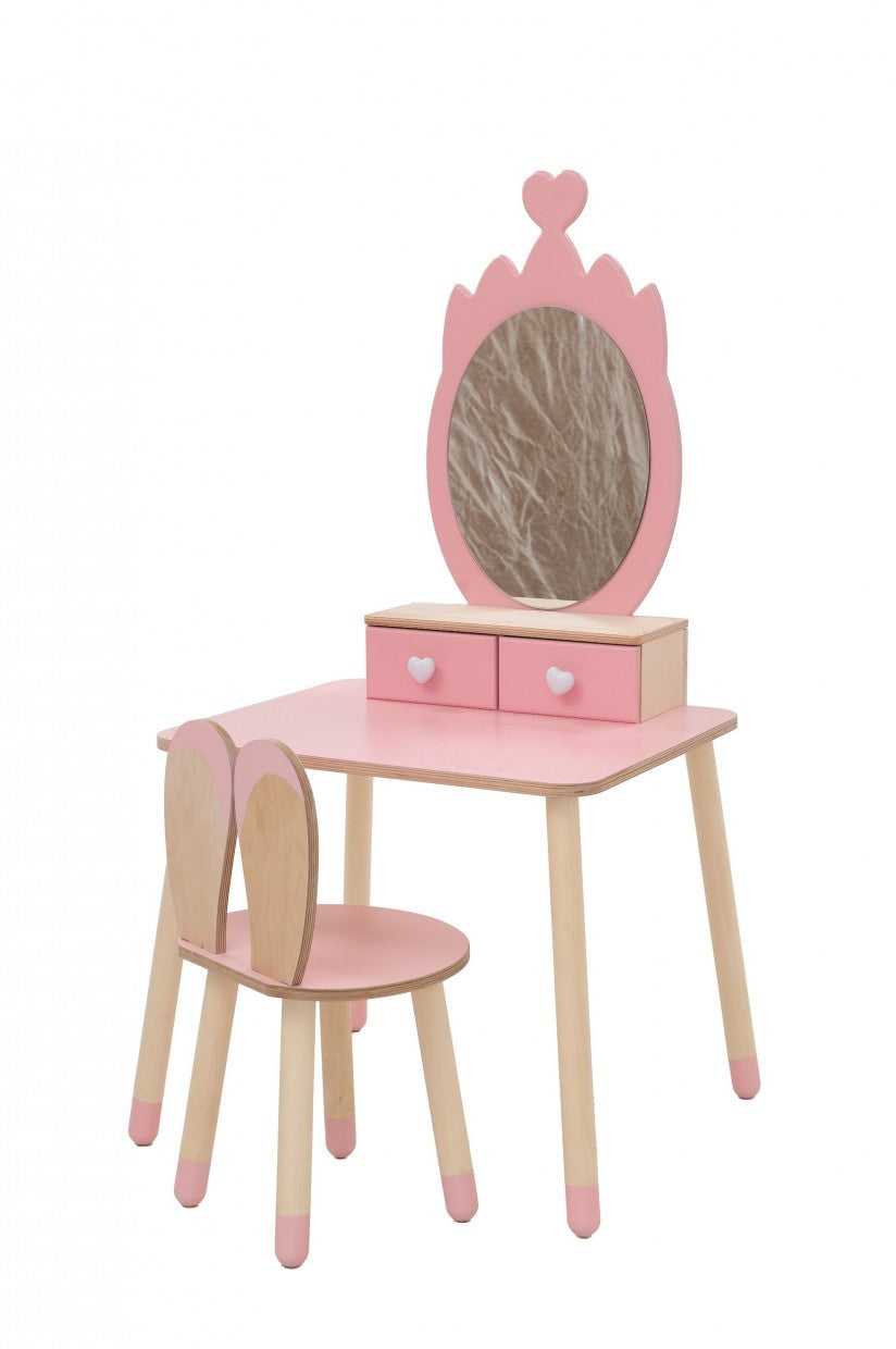 Princess Beauty Table and Chair with Mirror - Crown