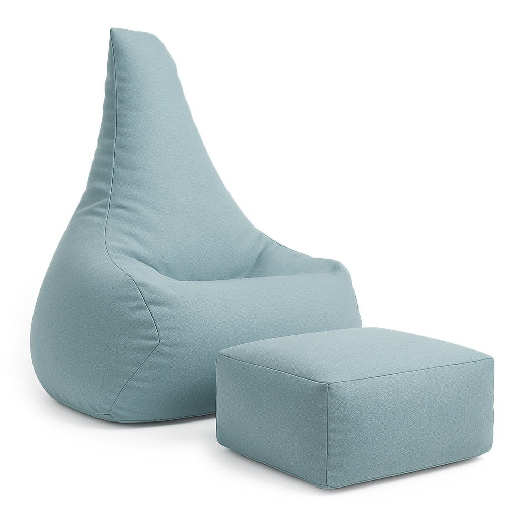 Tearo: Bean Bag + Footrest for Little Loungers - Sky Blue
