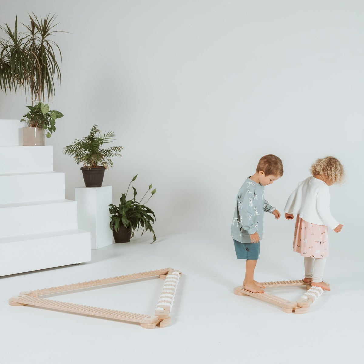 TipiToo® Small Balance Beam 3 Piece Set - White Rope