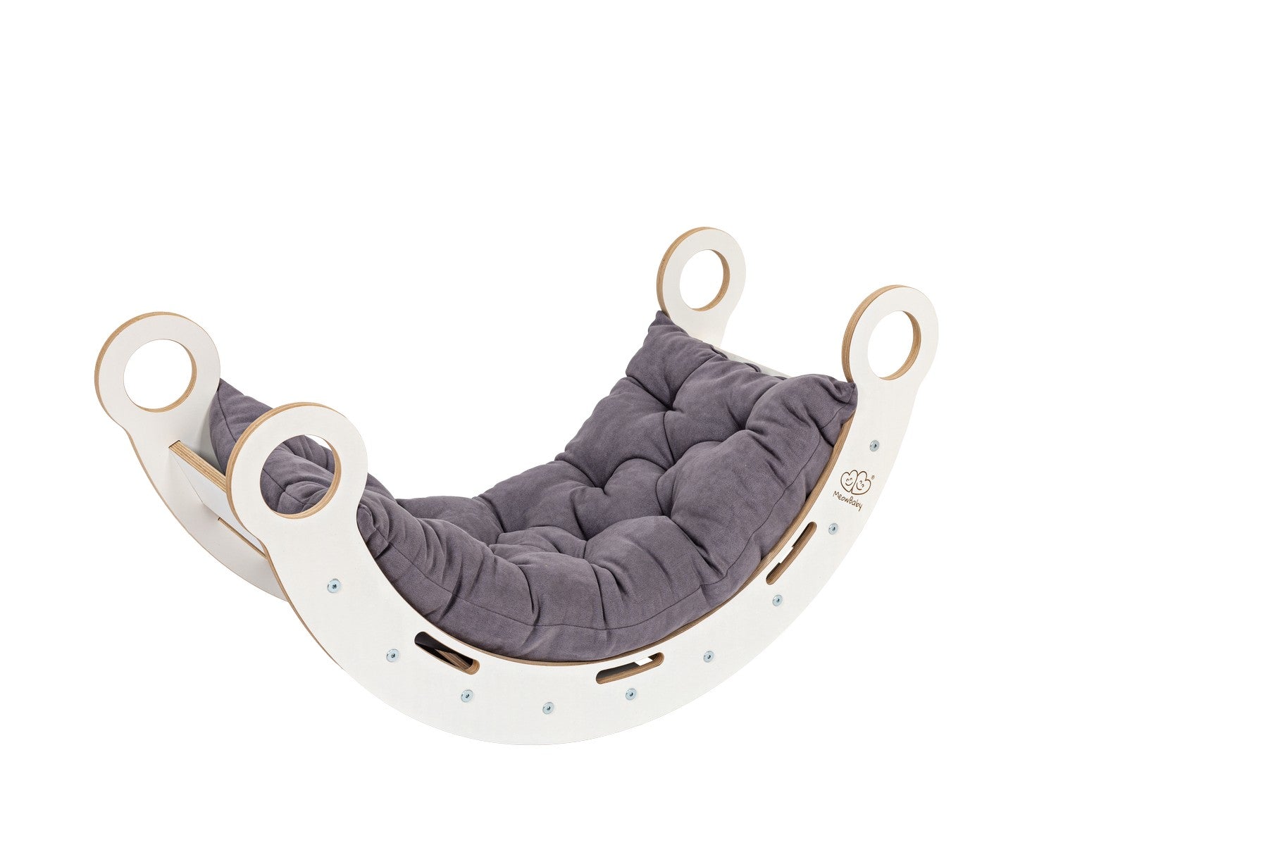 White Wooden Dream Rocker with Pillow and Slide - Large