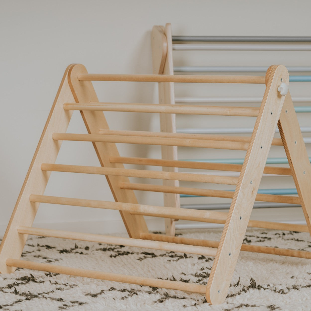 Pikler Triangle Climber with Swedish Wall Add-On (Ages 6m–7y)